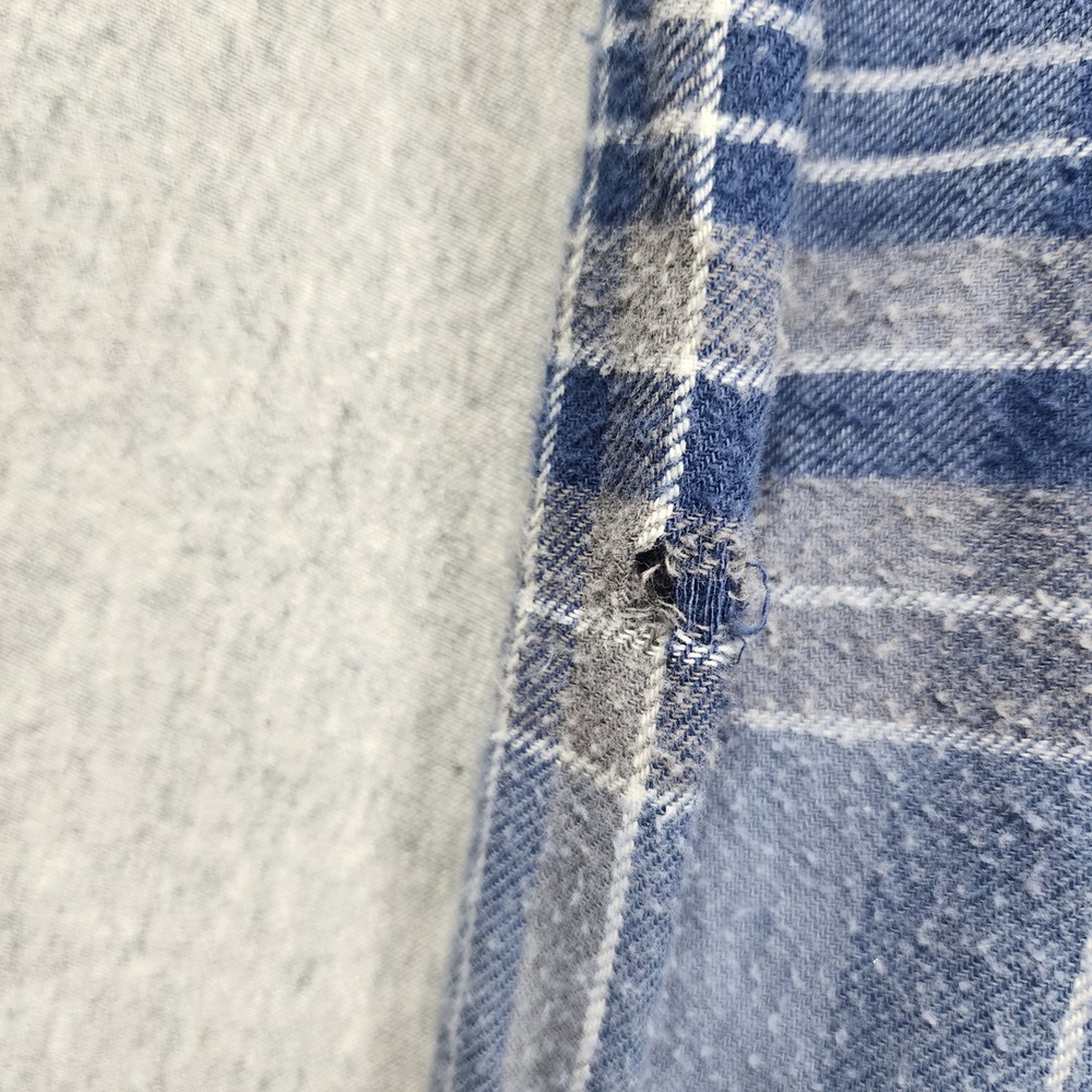 David Taylor Flannel Shirt Mens XL Blue Fair Plaid Cotton Button Down LS - Picture 3 of 5